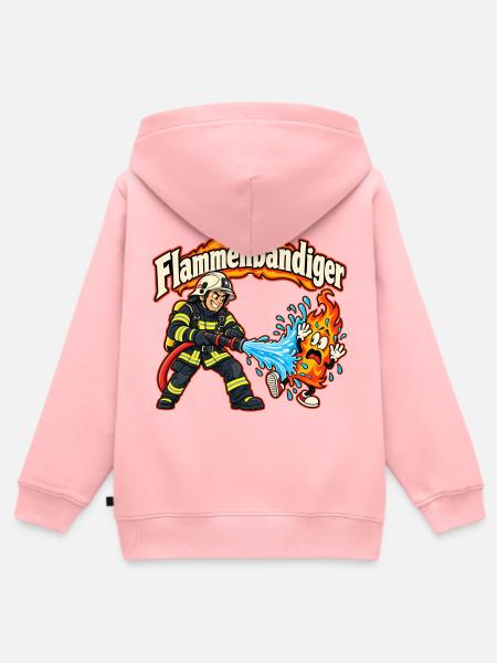 Flammenbändiger – Feuerwehr mit Humor - Kinder Premium Organic Zip Hoodie - Rosa
