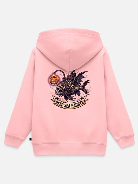 Anglerfisch Halloween Fisch - Kinder Premium Organic Zip Hoodie - Rosa