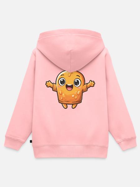 Fröhliche Orangene Blob-Figur - Kinder Premium Organic Zip Hoodie - Rosa