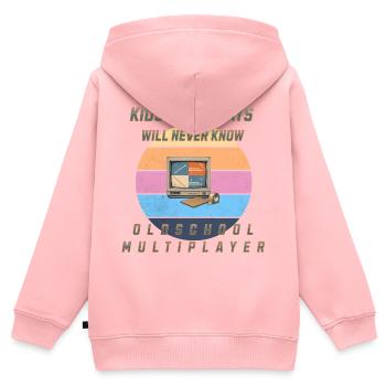 90s Gaming - Oldschool Multiplayer - Screencheat - Kinder Premium Organic Zip Hoodie - Rosa - Hinten - AI Model Kid Female (0cm)