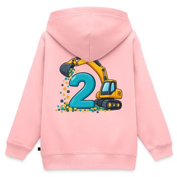 2. Geburtstags-Digger-Shirt für Kinder - Kinder Premium Organic Zip Hoodie - Rosa - Hinten - AI Model Kid Female (0cm)