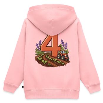 4. Geburtstag Traktor-Shirt für Kinder - Kinder Premium Organic Zip Hoodie - Rosa - Hinten - AI Model Kid Female (0cm)