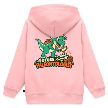Future Paleontologist / Dino Forscher - Kinder Premium Organic Zip Hoodie - Rosa - Hinten - AI Model Kid Female (0cm)