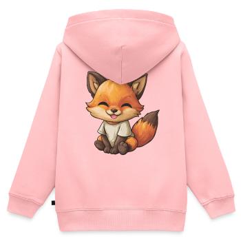 Kuschelfuchs im Shirt - Kinder Premium Organic Zip Hoodie - Rosa - Hinten - AI Model Kid Female (0cm)