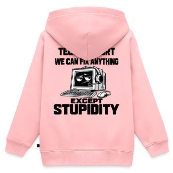 IT Support Humor - Alles lösbar außer Dummheit - Kinder Premium Organic Zip Hoodie - Rosa - Hinten - AI Model Kid Female (0cm)