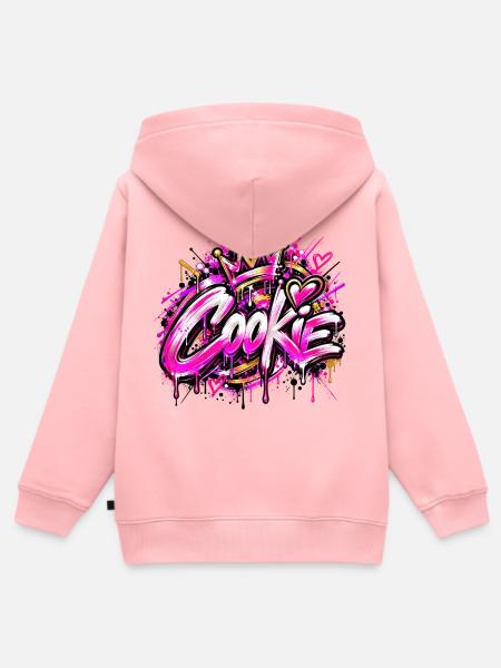 COOKIE – Queen of Street Art! 👑💖 - Kinder Premium Organic Zip Hoodie - Rosa