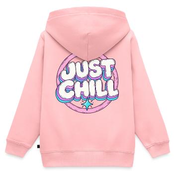 Just Chill Pastell Circle - Kinder Premium Organic Zip Hoodie - Rosa - Hinten - AI Model Kid Female (0cm)