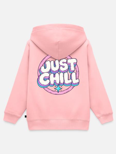 Just Chill Pastell Circle - Kinder Premium Organic Zip Hoodie - Rosa