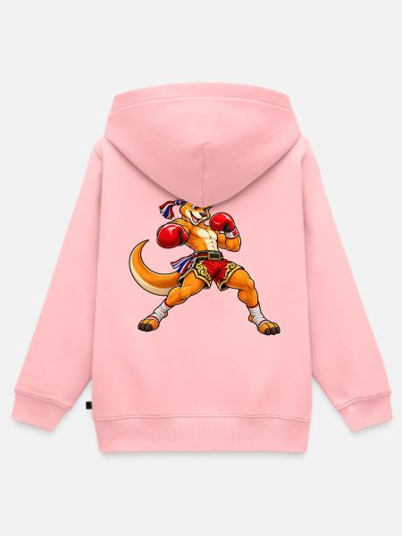 Muay Thai Känguru - Kinder Premium Organic Zip Hoodie - Rosa