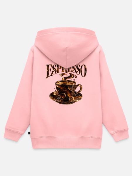 Midnight Espresso Club - Kinder Premium Organic Zip Hoodie - Rosa