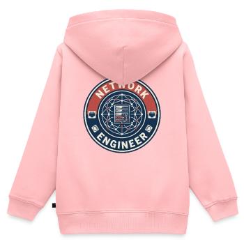 Vintage Network Engineer Server-Rack-Topologie-Topologie oben - Kinder Premium Organic Zip Hoodie - Rosa - Hinten - AI Model Kid Female (0cm)