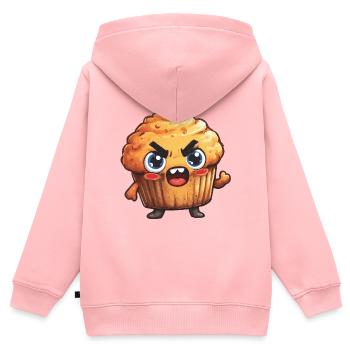 Wütender Muffin Held - Kinder Premium Organic Zip Hoodie - Rosa - Hinten - AI Model Kid Female (0cm)