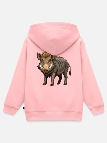 Wildschwein - Kinder Premium Organic Zip Hoodie - Rosa