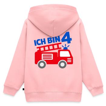 Ich bin 4 Feuerwehr - Kinder Premium Organic Zip Hoodie - Rosa - Hinten - AI Model Kid Female (0cm)