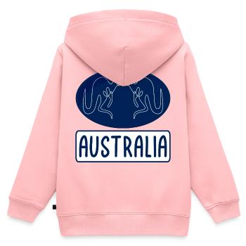 Australia Kangaroo - Kinder Premium Organic Zip Hoodie - Rosa - Hinten - AI Model Kid Female (0cm)