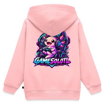  Gamesolotl Axolotl Spieler Cyberpunk - Kinder Premium Organic Zip Hoodie - Rosa - Hinten - AI Model Kid Female (0cm)