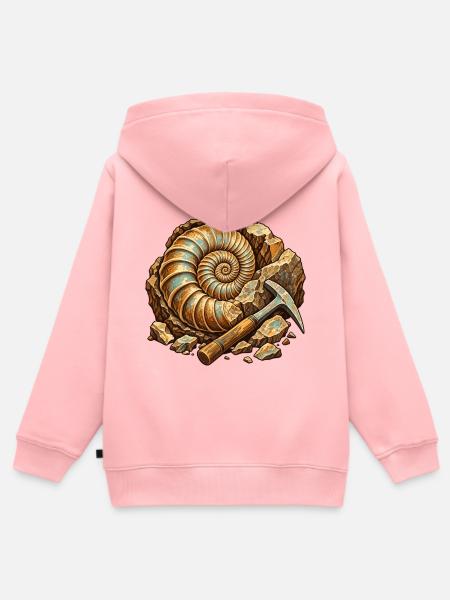 Entdeckung des Ammonitfeldes - Kinder Premium Organic Zip Hoodie - Rosa