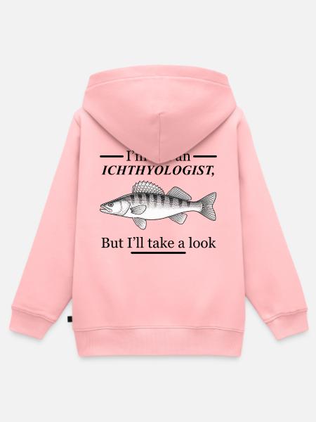 Ichtyologe und Fisch - Kinder Premium Organic Zip Hoodie - Rosa