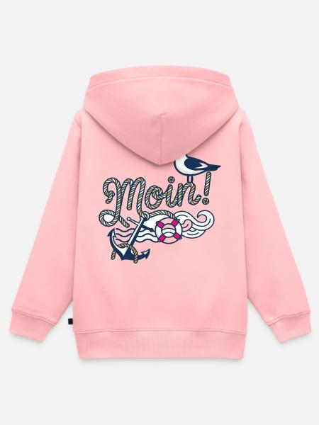 Moin mit_Moewe_und_Anker - Kinder Premium Organic Zip Hoodie - Rosa