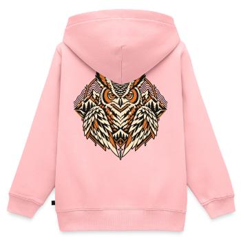 Nachtwächter Eule – Alpine Wildnis - Kinder Premium Organic Zip Hoodie - Rosa - Hinten - AI Model Kid Female (0cm)