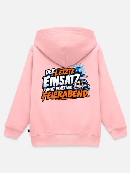Letzter Einsatz Feierabend - Kinder Premium Organic Zip Hoodie - Rosa