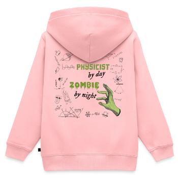 Physicist by day Zombie by night - Physik Formeln - Kinder Premium Organic Zip Hoodie - Rosa - Hinten - AI Model Kid Female (0cm)