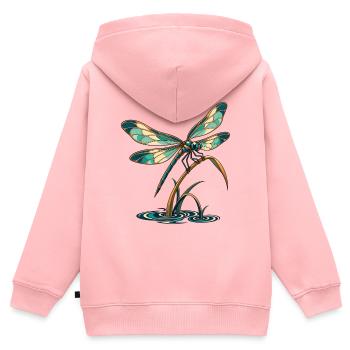Libelle über stillem Wasser - Kinder Premium Organic Zip Hoodie - Rosa - Hinten - AI Model Kid Female (0cm)