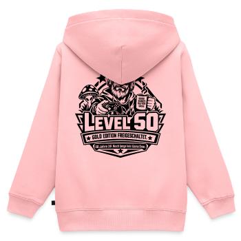 Level 50: 50. Geburtstag – Lustiges Gamer-Geschenk - Kinder Premium Organic Zip Hoodie - Rosa - Hinten - AI Model Kid Female (0cm)