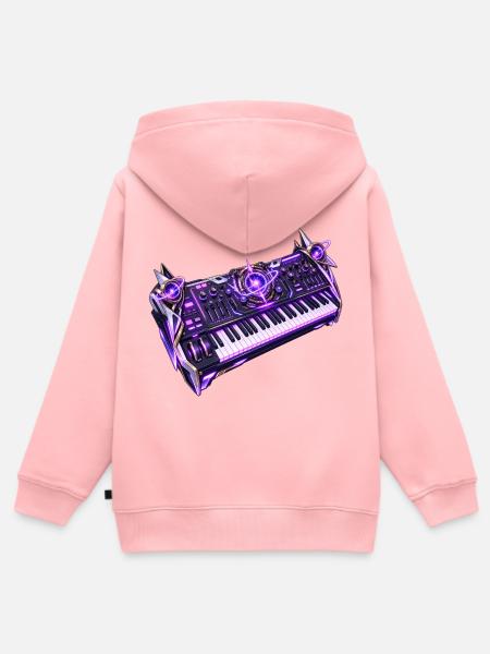 Cosmic Core Synth - Kinder Premium Organic Zip Hoodie - Rosa
