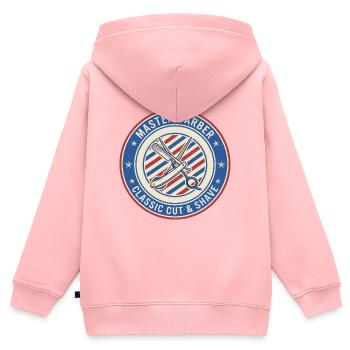 Master Barber Straight Razor Shears Badge Geschenk - Kinder Premium Organic Zip Hoodie - Rosa - Hinten - AI Model Kid Female (0cm)