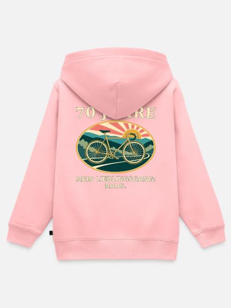 70 Jahre Lieblingsgang: Fahrrad-Retro - Kinder Premium Organic Zip Hoodie - Rosa