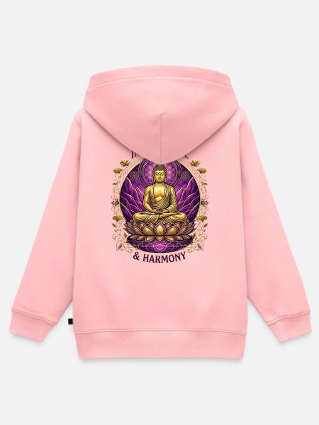 Buddha innerer Frieden und Harmonie - Kinder Premium Organic Zip Hoodie - Rosa