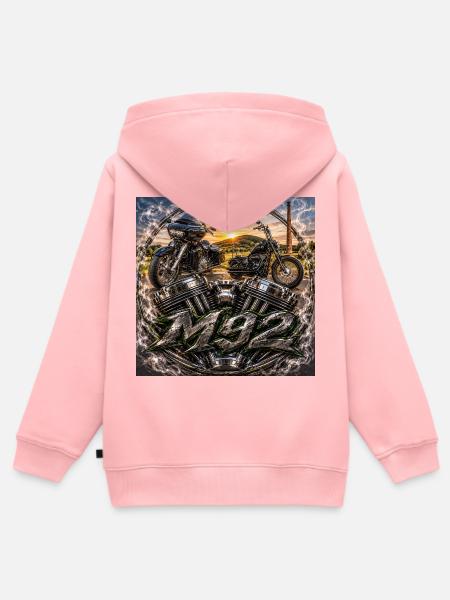 M92 Inferno Bikes Circle - Kinder Premium Organic Zip Hoodie - Rosa