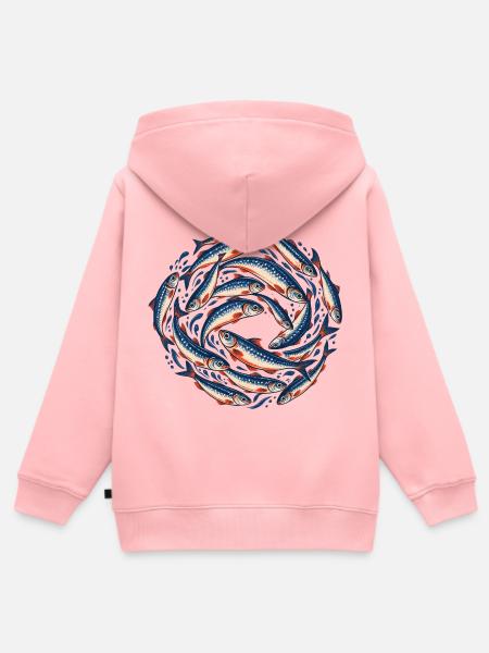 Sardinenschwarm - Kinder Premium Organic Zip Hoodie - Rosa