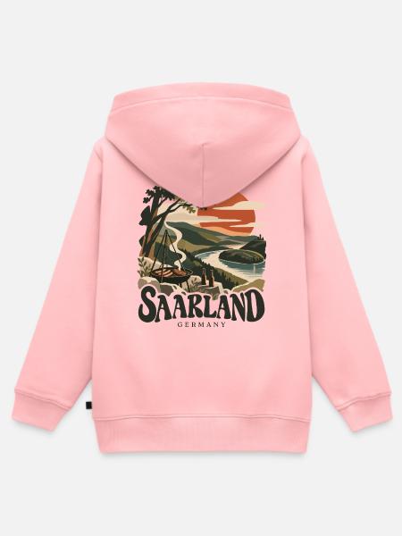 Saarland Germany Saarschleife - Kinder Premium Organic Zip Hoodie - Rosa