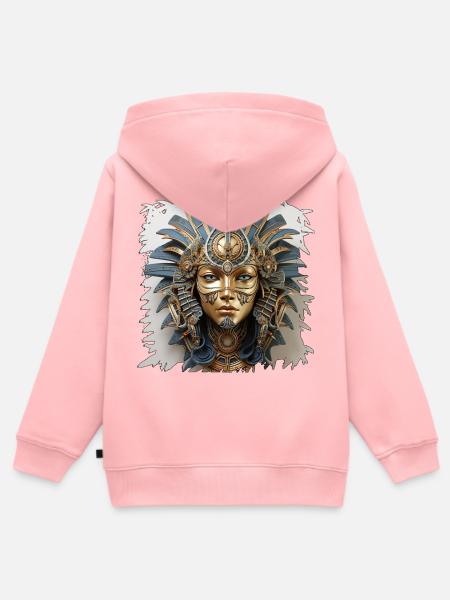 Goldene Maske der Steampunk-Königin Osiris - Kinder Premium Organic Zip Hoodie - Rosa