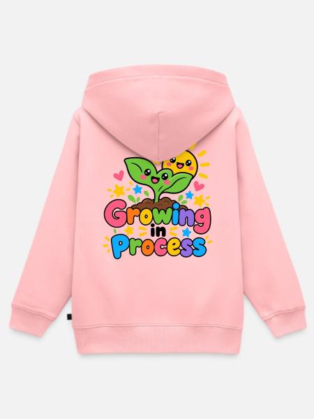 Anbauprozess der Regenbogenpflanze - Kinder Premium Organic Zip Hoodie - Rosa