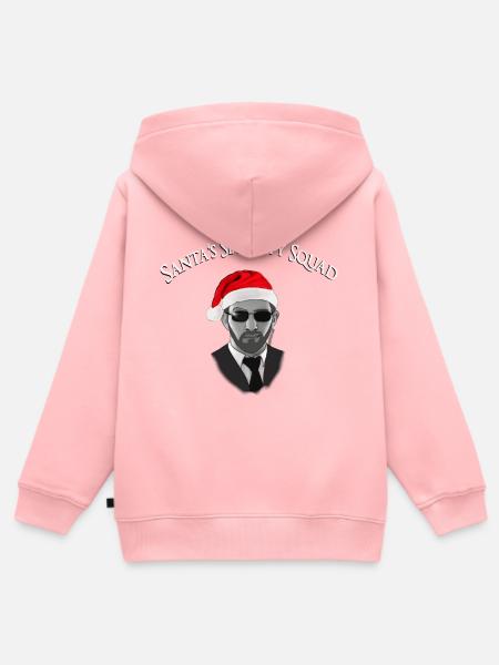 Santa's Security Squad - Bodyguard mit Mütze - Kinder Premium Organic Zip Hoodie - Rosa
