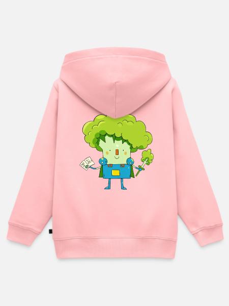 Brokkoliritter sagt Hallo! - Kinder Premium Organic Zip Hoodie - Rosa