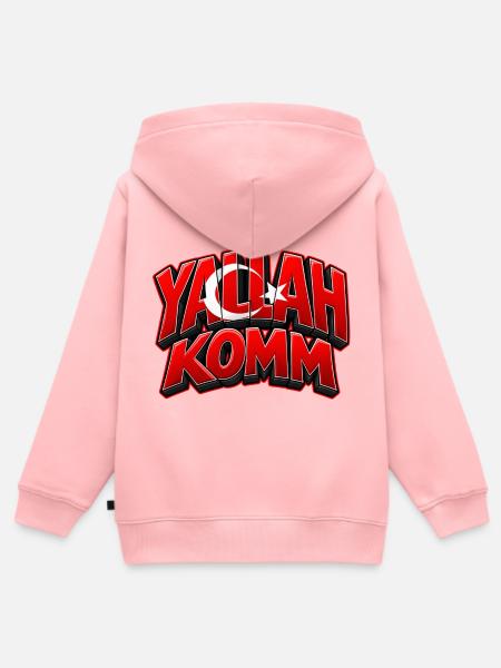 Yallah Komm – Lustiger Statement Spruch - Kinder Premium Organic Zip Hoodie - Rosa