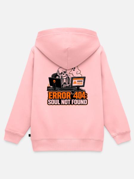 IT-Support-Fehler 404 Seele nicht gefunden - Kinder Premium Organic Zip Hoodie - Rosa