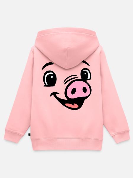 Ferkel Schweine Sau, Kostüm - Kinder Premium Organic Zip Hoodie - Rosa