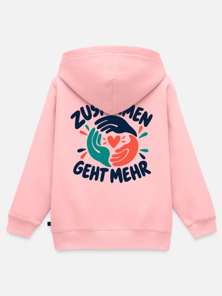 Zusammen geht mehr - Kinder Premium Organic Zip Hoodie - Rosa