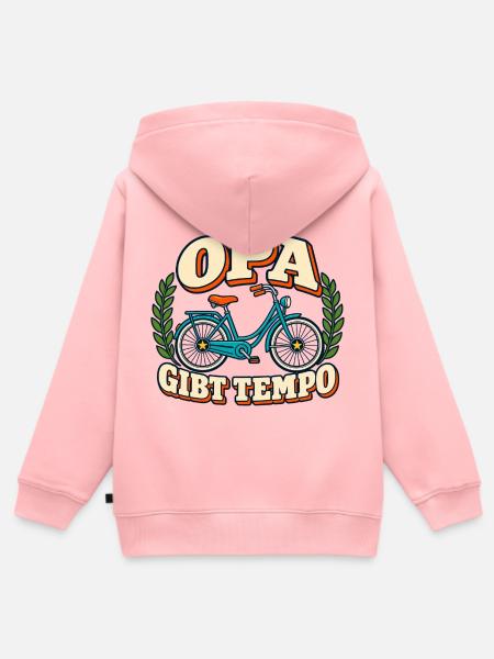 Opa gibt Tempo - Kinder Premium Organic Zip Hoodie - Rosa