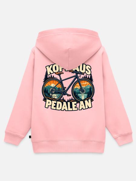 Kopf aus Pedale an - Kinder Premium Organic Zip Hoodie - Rosa