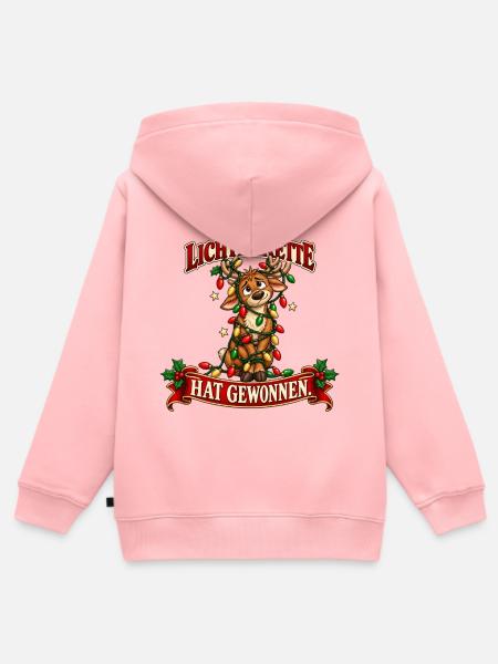 Rentier im Lichterchaos - Kinder Premium Organic Zip Hoodie - Rosa