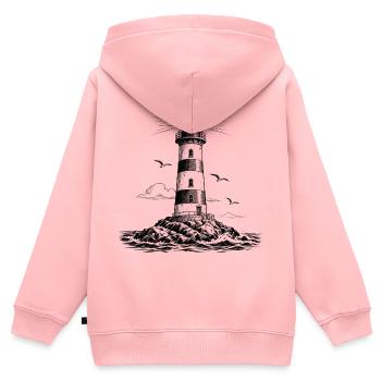 Lighthouse of Hope – Leuchtturm & Küstenliebe - Kinder Premium Organic Zip Hoodie - Rosa - Hinten - AI Model Kid Female (0cm)