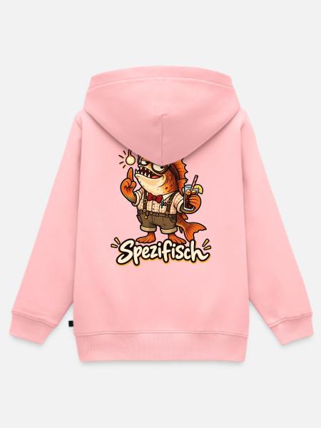 Spezifisch – Lustiger Besserwisser Fisch - Kinder Premium Organic Zip Hoodie - Rosa