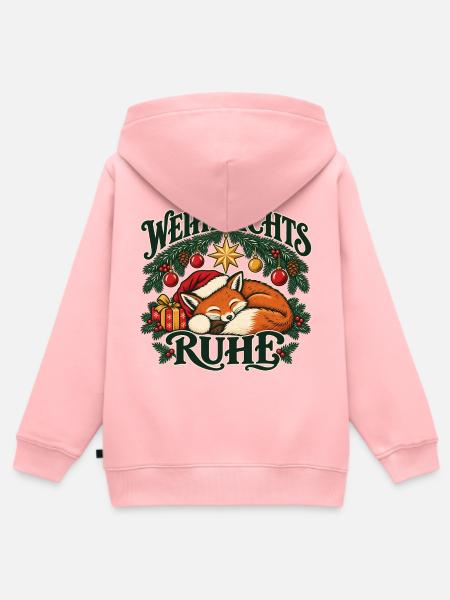 Fuchs im Weihnachtsmodus - Kinder Premium Organic Zip Hoodie - Rosa