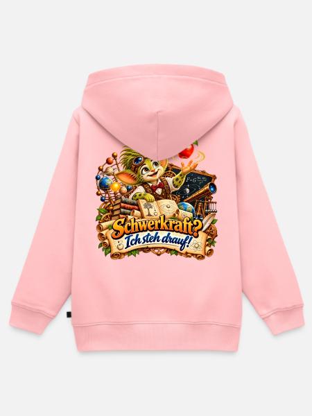 Wenuma.  Schwerkraft? Ich steh drauf! - Kinder Premium Organic Zip Hoodie - Rosa